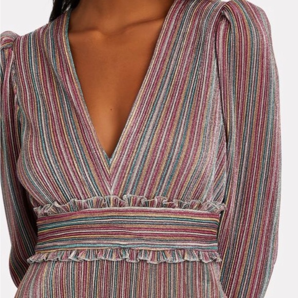 SAYLOR Alison Dress in Metallic Rainbow. - Picture 3 of 7